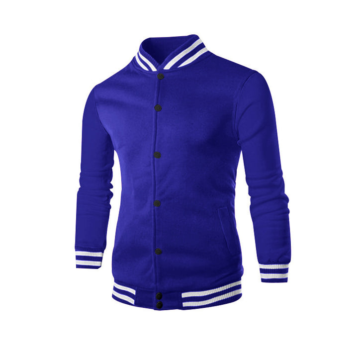 Men's nan college cardigan in retro look with ribbed collar, snap button closure and side pockets StylebySassy