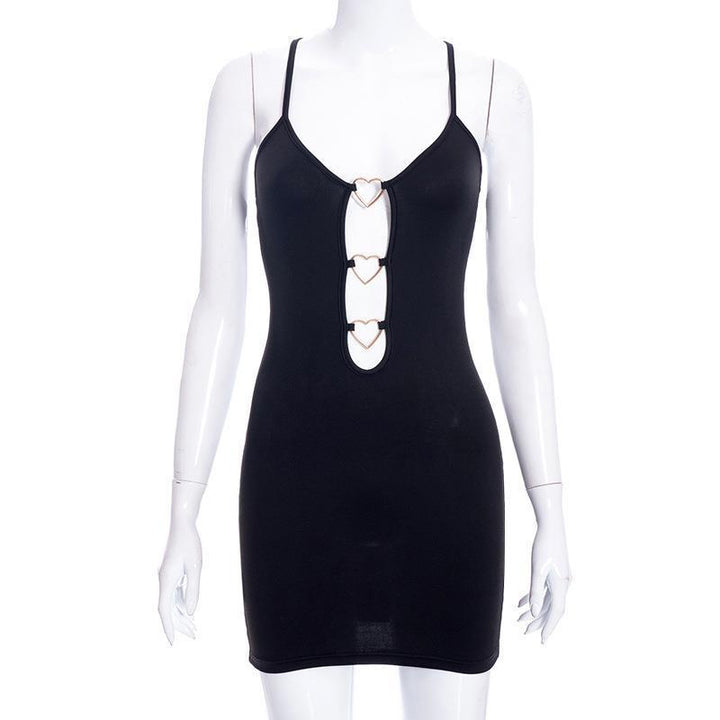 Women's Bodycon Mini Dress with Heart Neckline StylebySassy