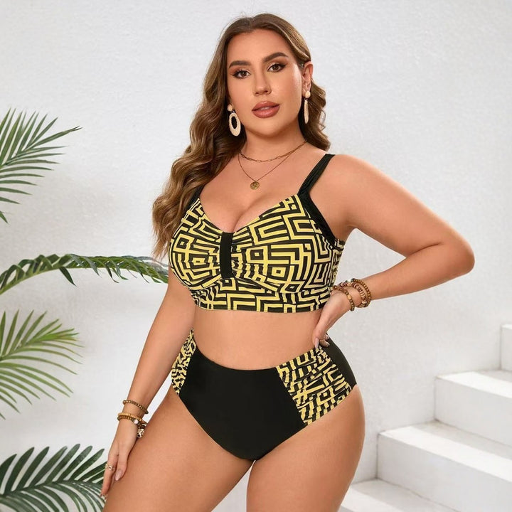 Women's Two-Piece Bikini Set with Modern Geometric Design StylebySassy