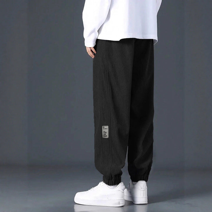 Men's nan Relax leisure pants made of fine wide cord structure with drawstring and elastic ankle cuffs StylebySassy