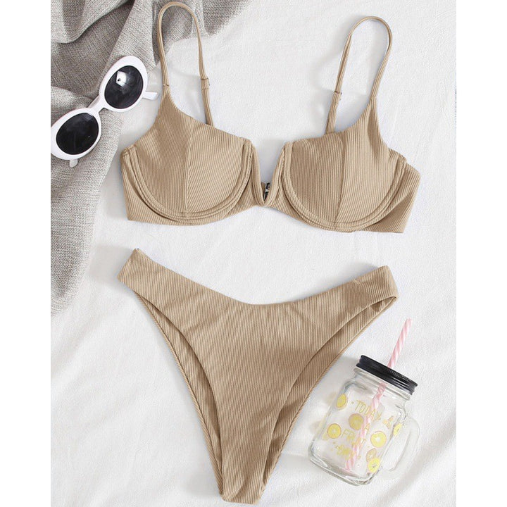 Women’s bikini with underwire and structured ribbed look StylebySassy