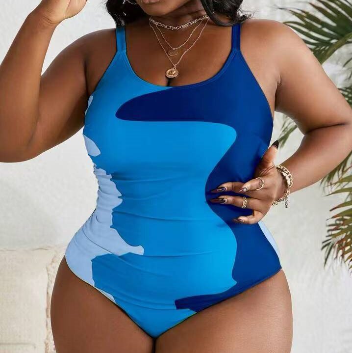 Women's One-Piece Swimsuit with Modern Camouflage Design StylebySassy