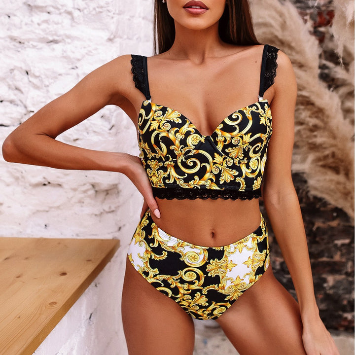 Women Push-Up Bikini with embellished straps StylebySassy