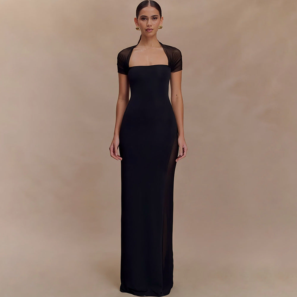 Women's elegant maxi dress with off-shoulder ruching StylebySassy