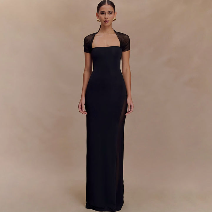 Women's elegant maxi dress with off-shoulder ruching StylebySassy