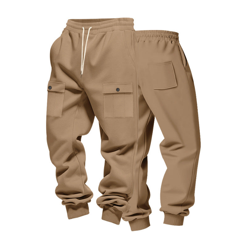 Men's cargo joggers with flap pockets, drawstring waistband, and ribbed ankle cuffs StylebySassy
