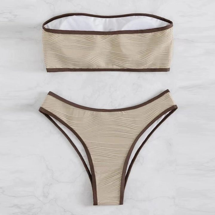 Women's Bandeau Bikini Set with Textured Design StylebySassy