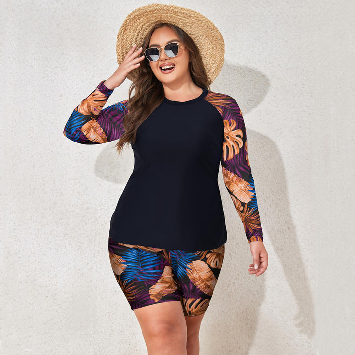 Women UV protection swimsuit set with sleeveless top and short pants StylebySassy