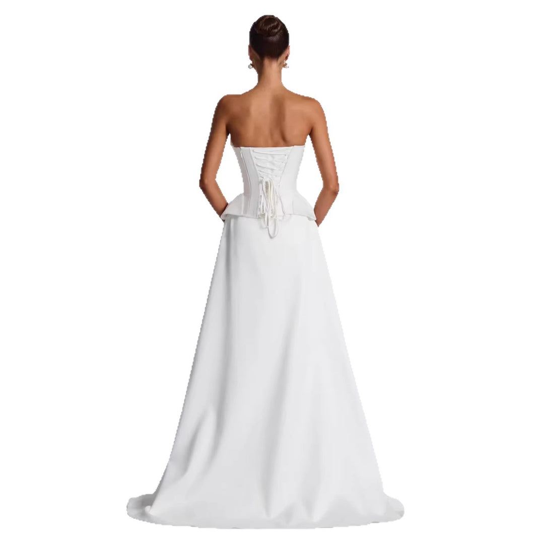 Women High-Quality Wedding Dress with Elegant Draping and Heart-Shaped Neckline StylebySassy