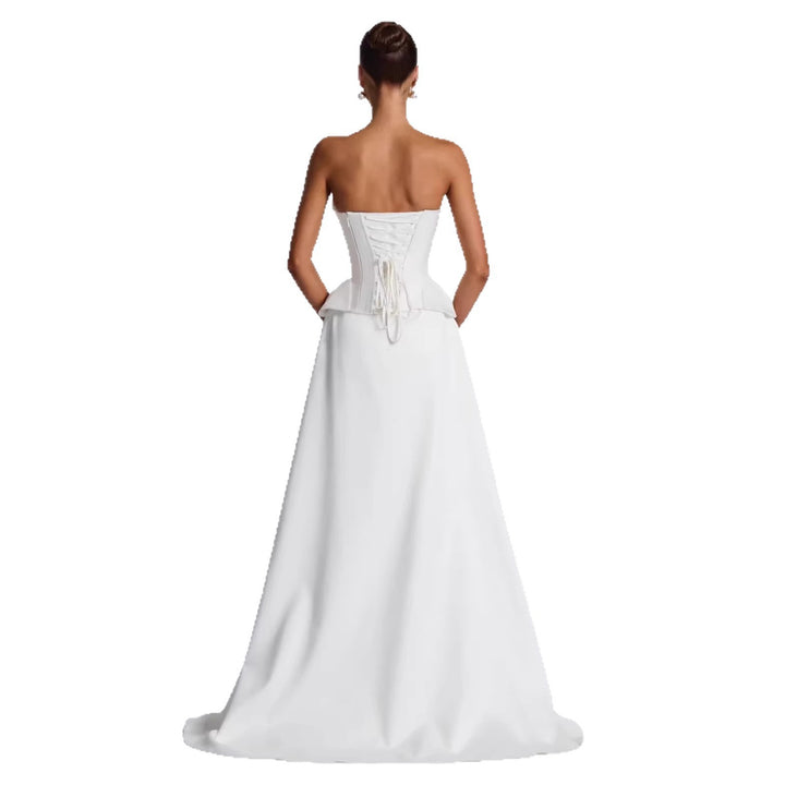 Women High-Quality Wedding Dress with Elegant Draping and Heart-Shaped Neckline StylebySassy