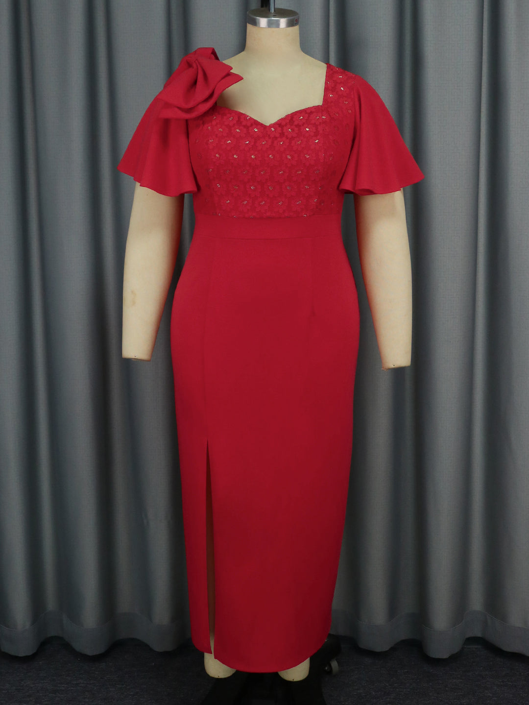 Women Elegant Maxi Dress with Voluminous Sleeves and High-Quality Floral Application StylebySassy