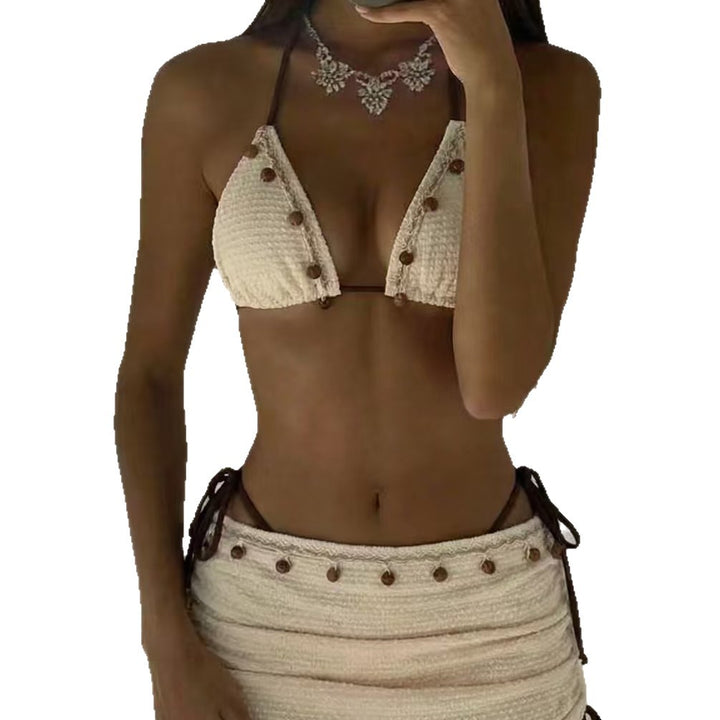 Women's Triangle Bikini with Gathered Skirt StylebySassy