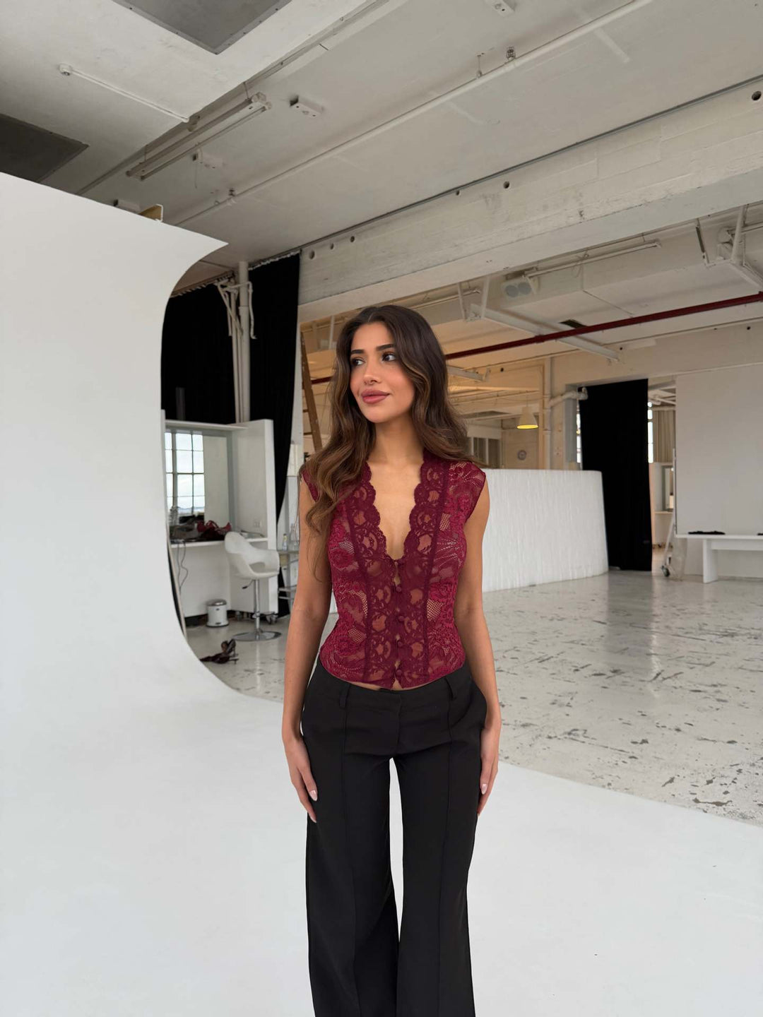 Women's lace bodysuits with elegant V-neck StylebySassy