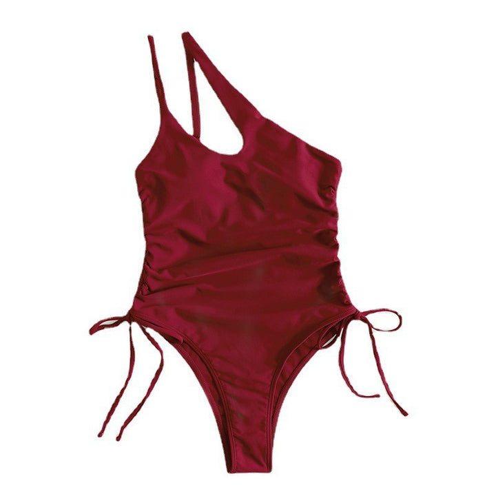 Women's one-piece swimsuit with sophisticated wrap detail and adjustable straps StylebySassy