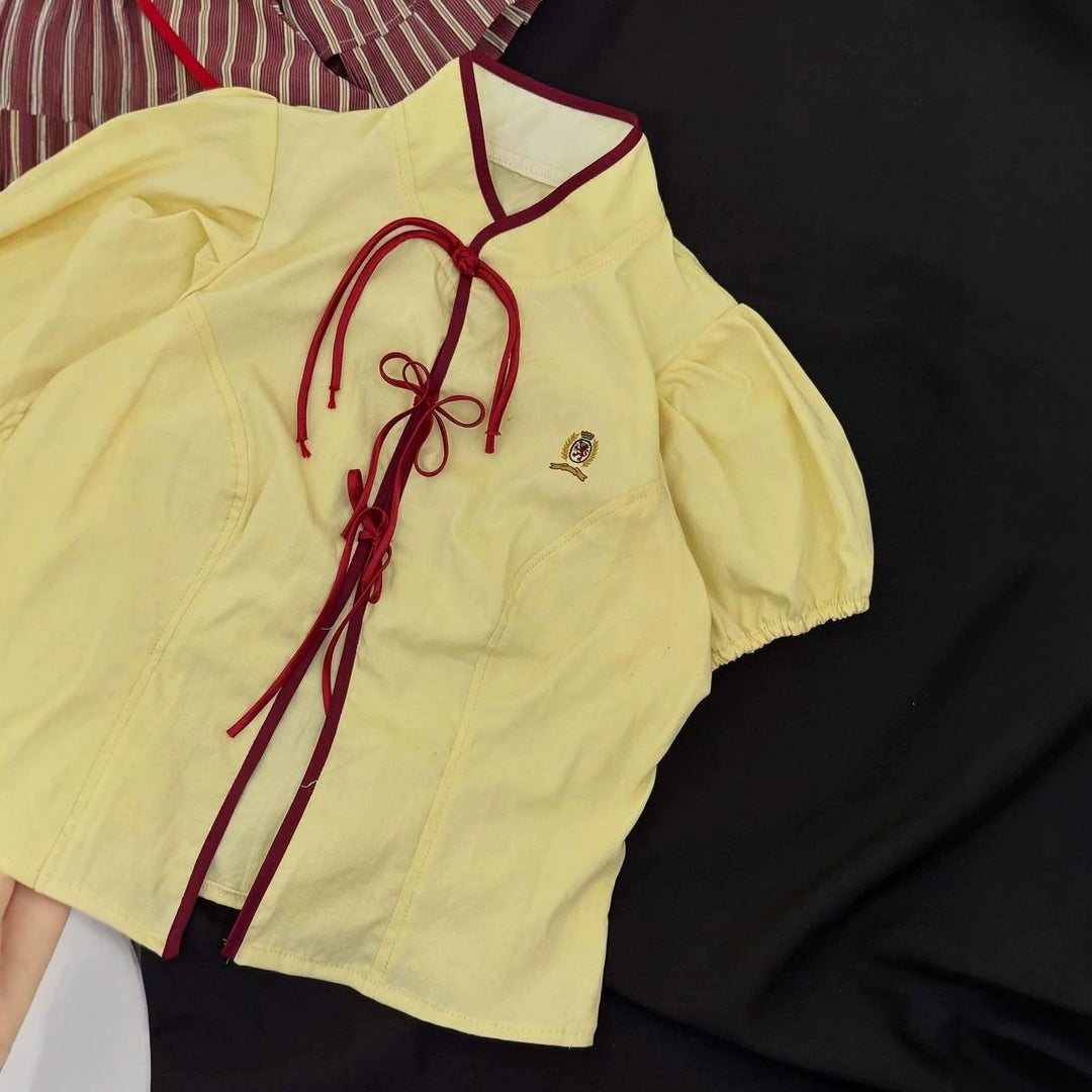 Women's Fashion Blouse with High Neck and Decorative Ruffles