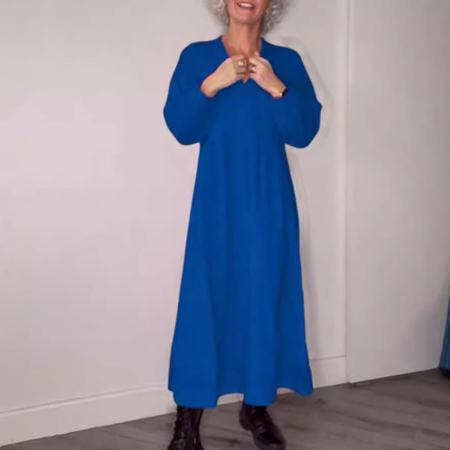 Women's ankle-length jersey dress with empire seam and balloon sleeves StylebySassy