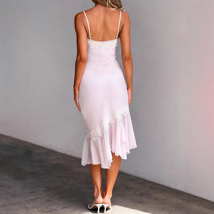 Women Sexy Wrap Dress with Lace Accents StylebySassy