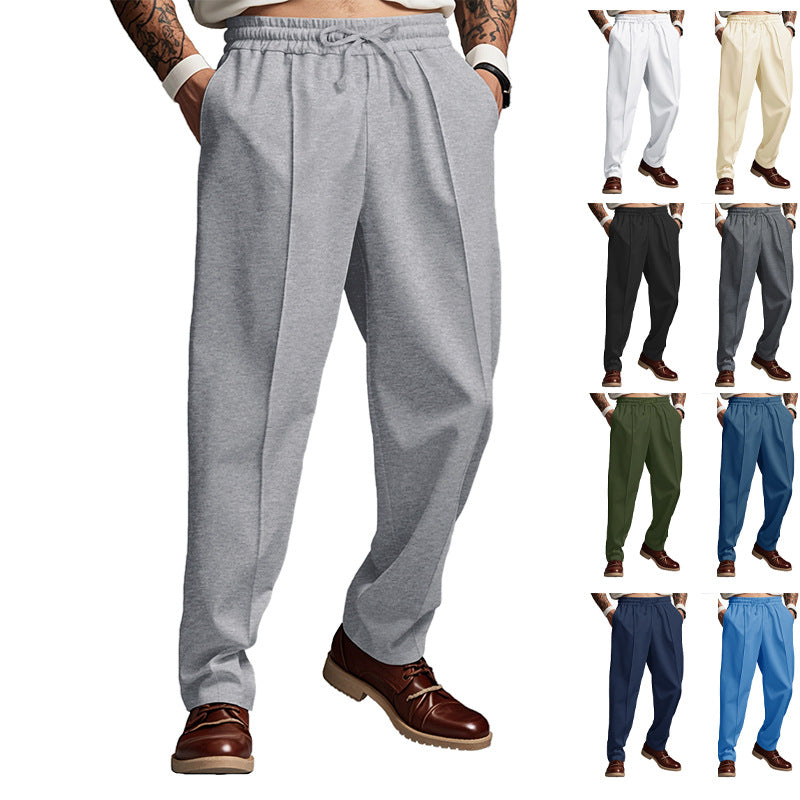 Men's sporty joggers with elastic waistband and front center seam StylebySassy