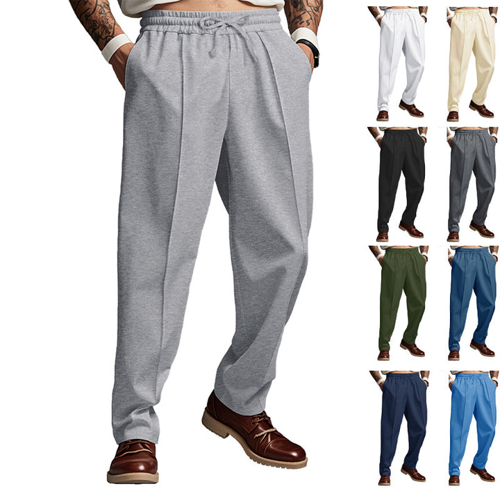 Men's sporty joggers with elastic waistband and front center seam StylebySassy