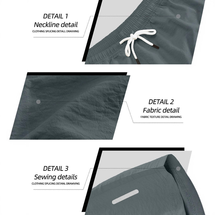 Men's nan ultralight quick-drying sports and swim shorts with elastic waistband drawstring zipper pocket and reflective detail StylebySassy