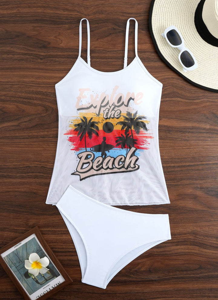 Women's Sporty Tankini Set with Trendy Print StylebySassy