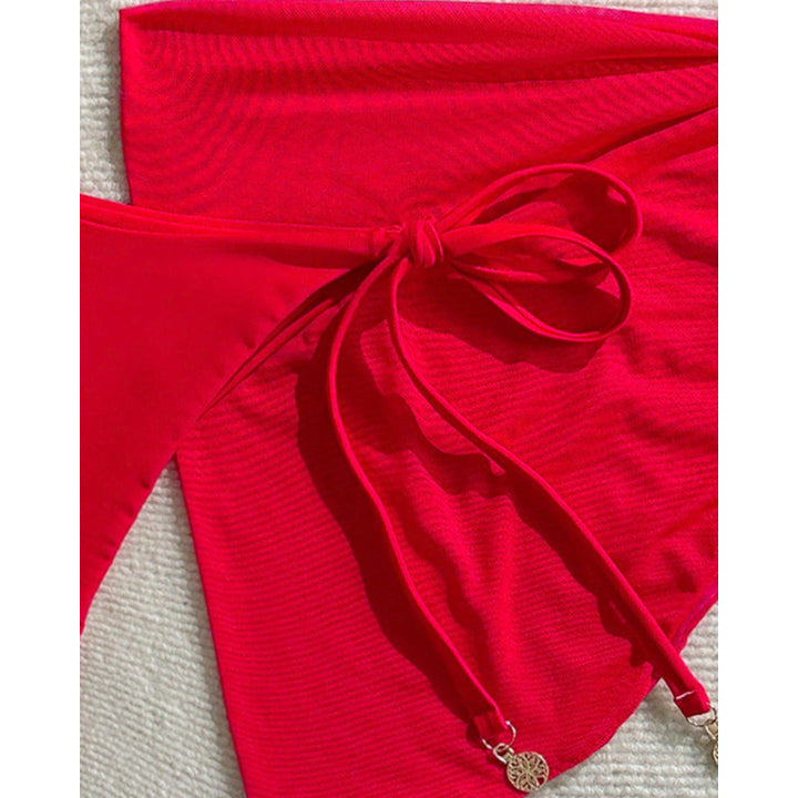 Ladies bikini set with stylish wrap skirt and sophisticated ties StylebySassy