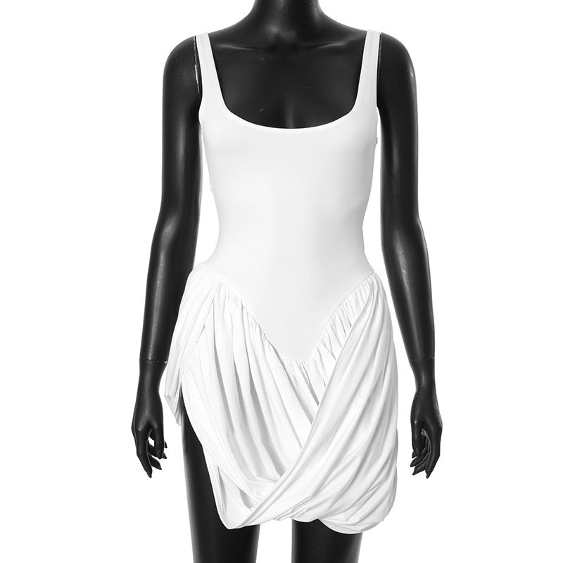 Women's stylish swimsuit set with draped skirt StylebySassy