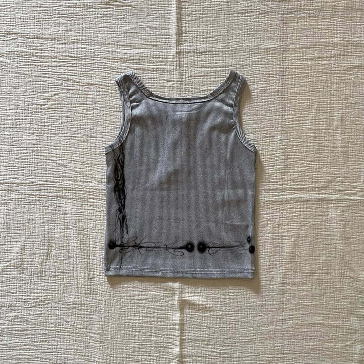 Women’s figure-hugging tank top with creative graphic print StylebySassy