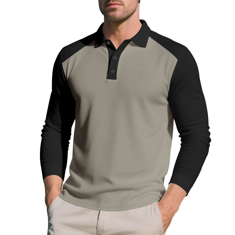 Men's long-sleeved raglan polo made of functional jersey with sporty button placket StylebySassy