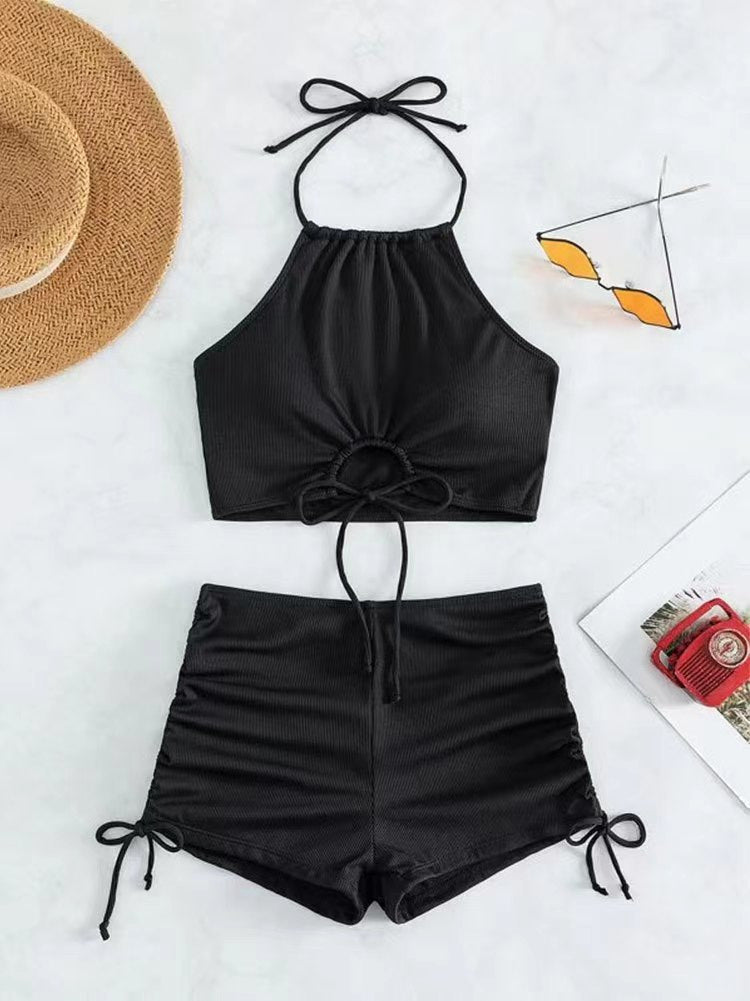 Women's Stylish Swim Top with Innovative Gathering and Adjustable Straps StylebySassy