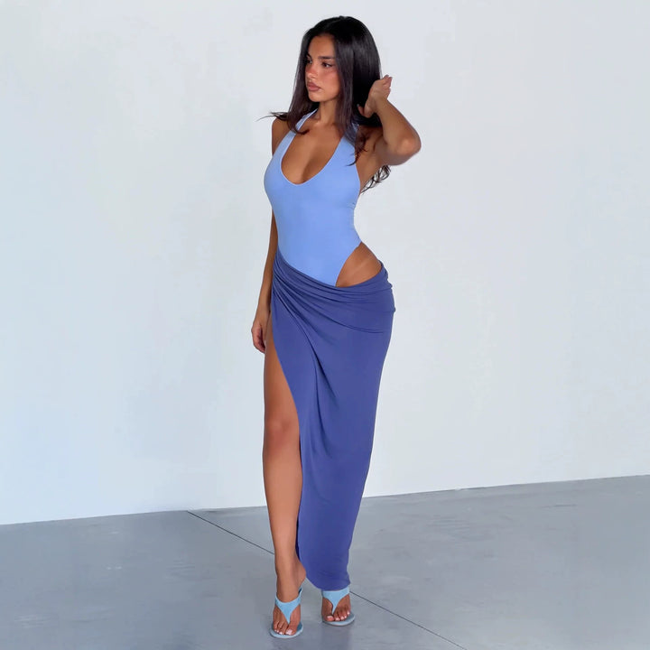 Women's wrap dress with sophisticated halter neck StylebySassy