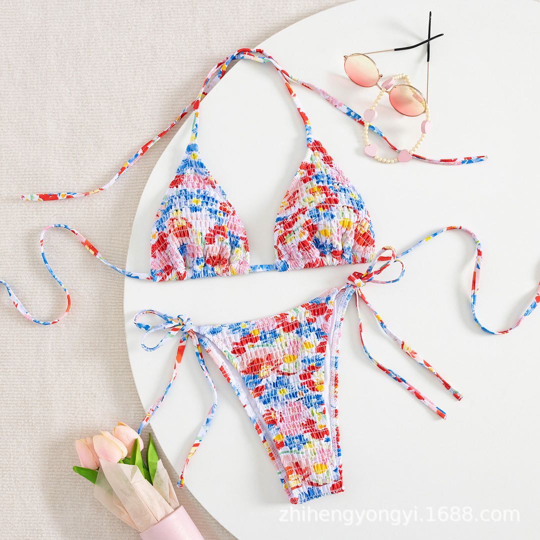 Women's bikini set with colorful pattern mix StylebySassy