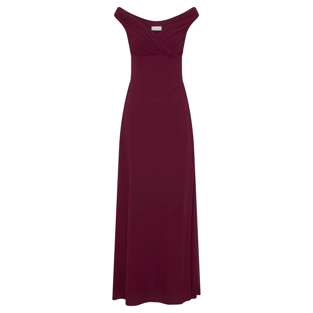 Women's Elegant Off-Shoulder Maxi Dress with Flowing Cut StylebySassy