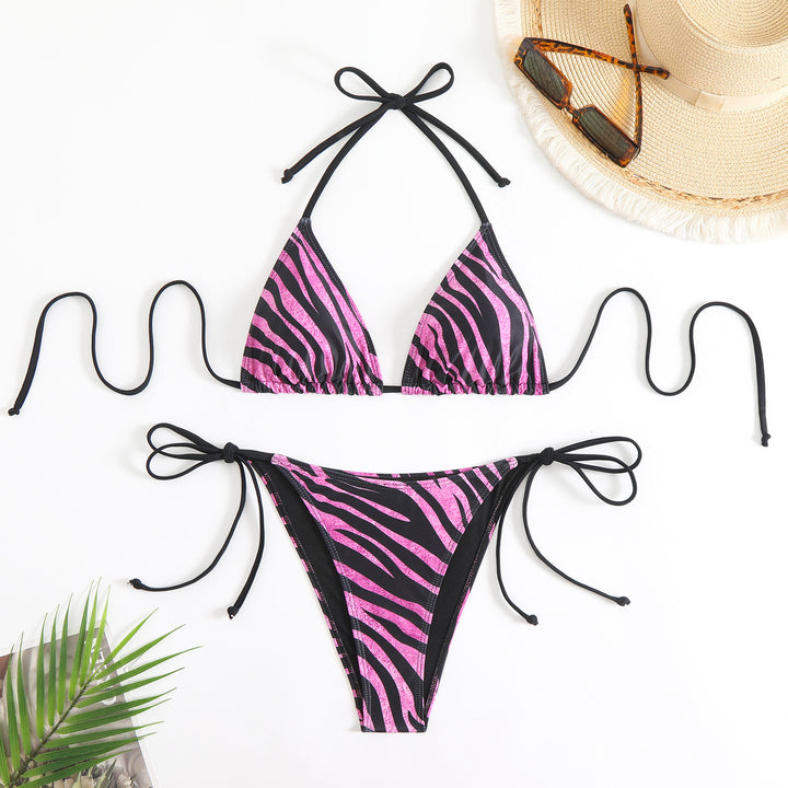 Women's Triangle Bikini with Adjustable Lacing Details StylebySassy