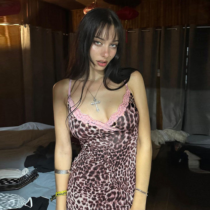 Women's seductive mini dress with ruffle details and lace embellishments StylebySassy