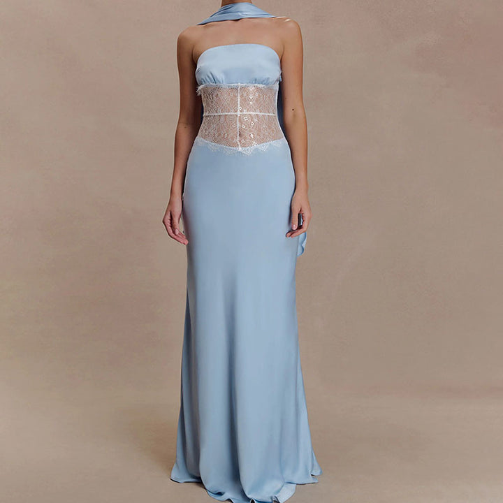 Ladies High-Quality Evening Dress with Floral Lace Top StylebySassy