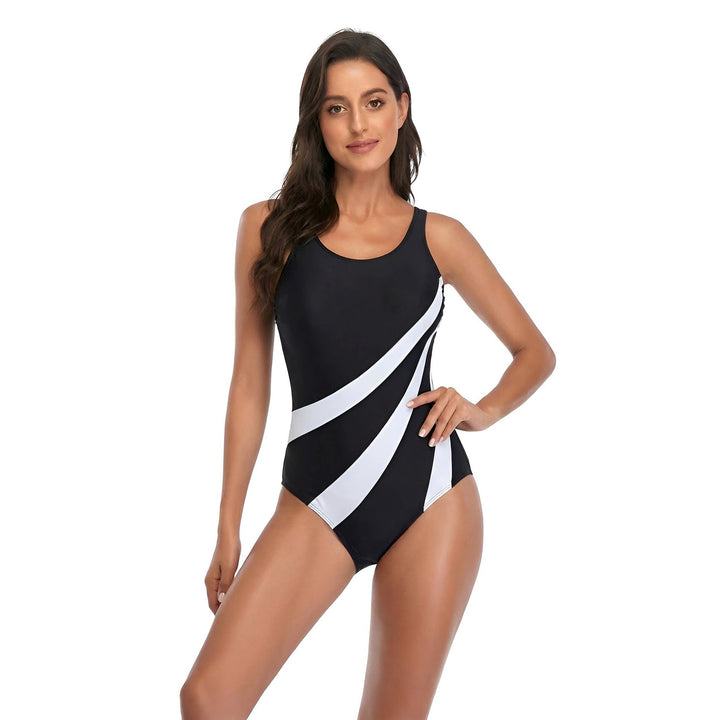 Women’s Sporty One-Piece Swimsuit with Fashionable Lines StylebySassy