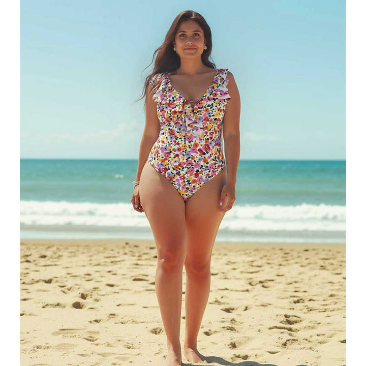 Women's One-Piece Swimsuit with Playful Ruffle Details StylebySassy