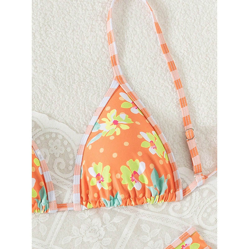 Women's floral triangle bikini with adjustable straps StylebySassy