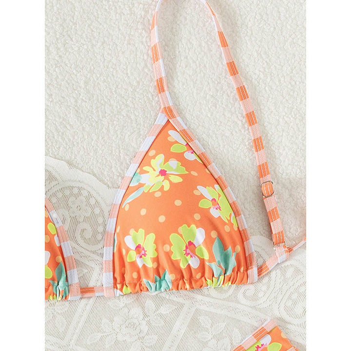 Women's floral triangle bikini with adjustable straps StylebySassy