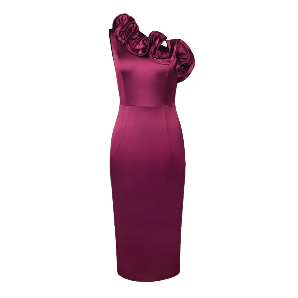 Women Elegant Cocktail Dress with Voluminous Ruffles StylebySassy