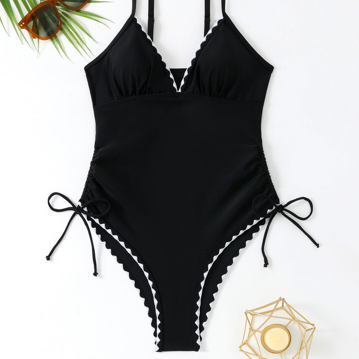 Ladies Elegant One-Piece Swimsuit with Adjustable Laces StylebySassy