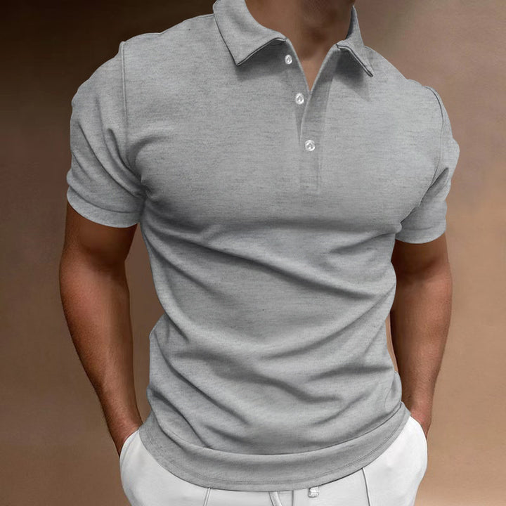 Men's slim fit stretch polo shirt with kent collar and elastic hem StylebySassy