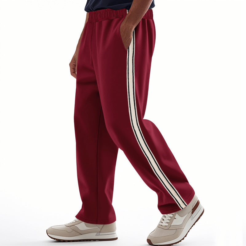 Men's loose Relax track pants in retro style with double side piping and elastic comfort waistband StylebySassy