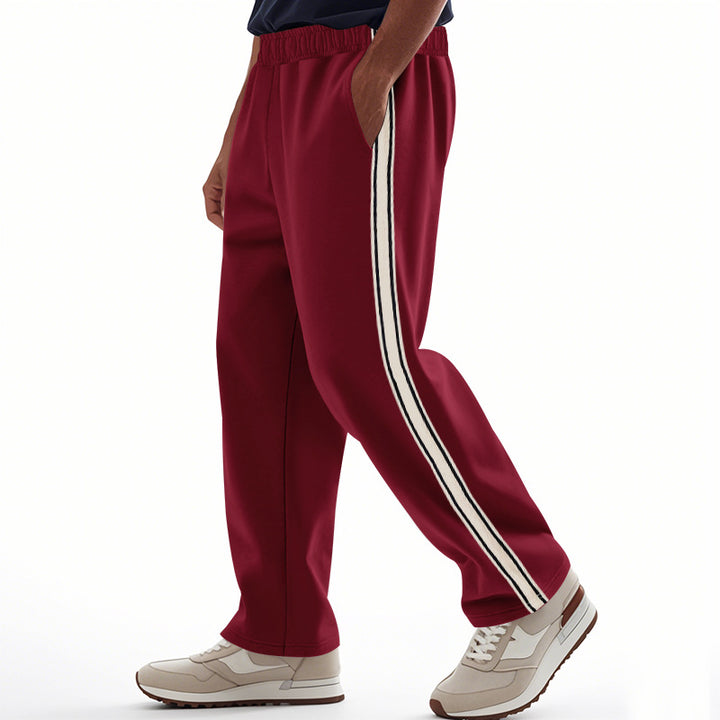 Men's loose Relax track pants in retro style with double side piping and elastic comfort waistband StylebySassy