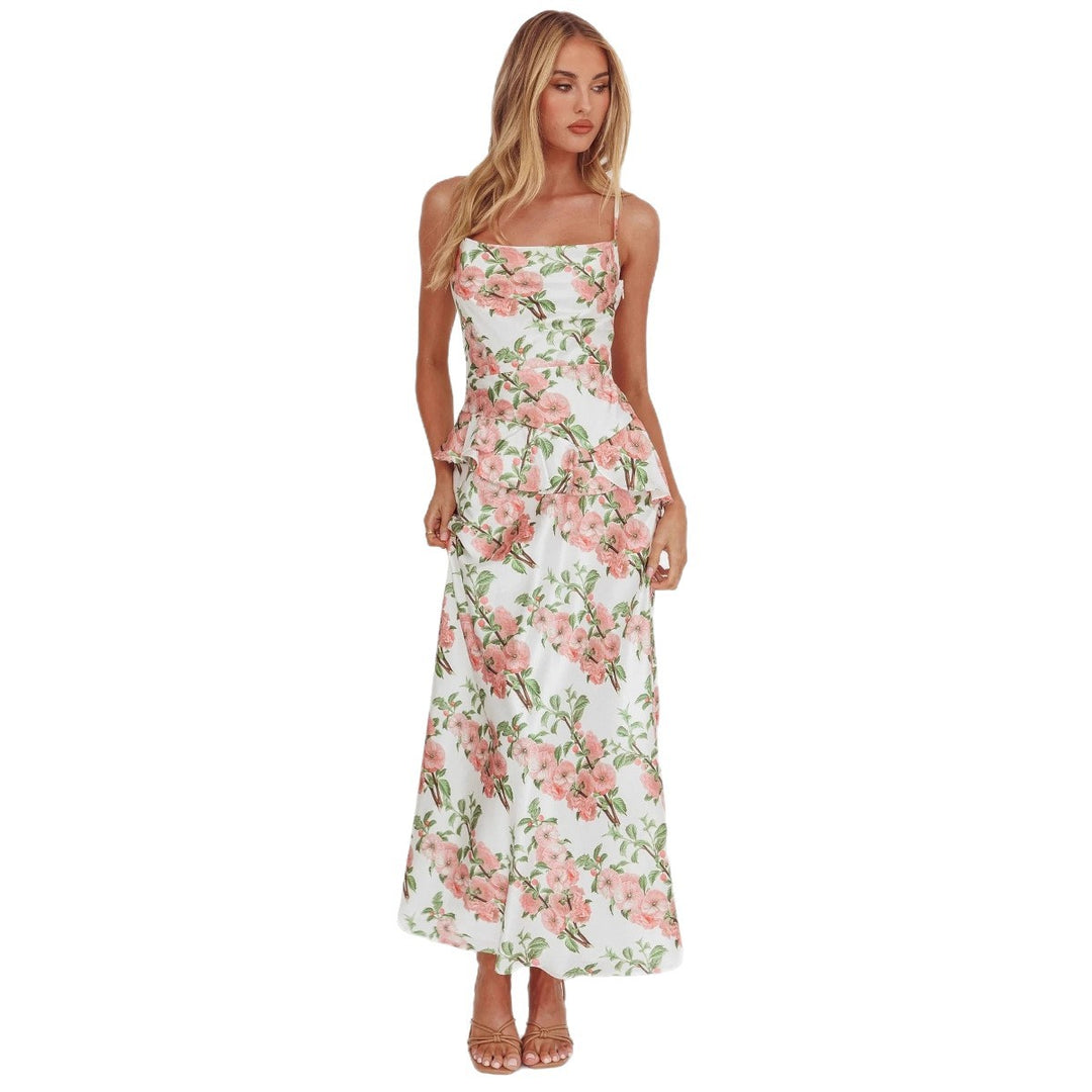 Women Elegant Peplum Dress with Floral Design StylebySassy