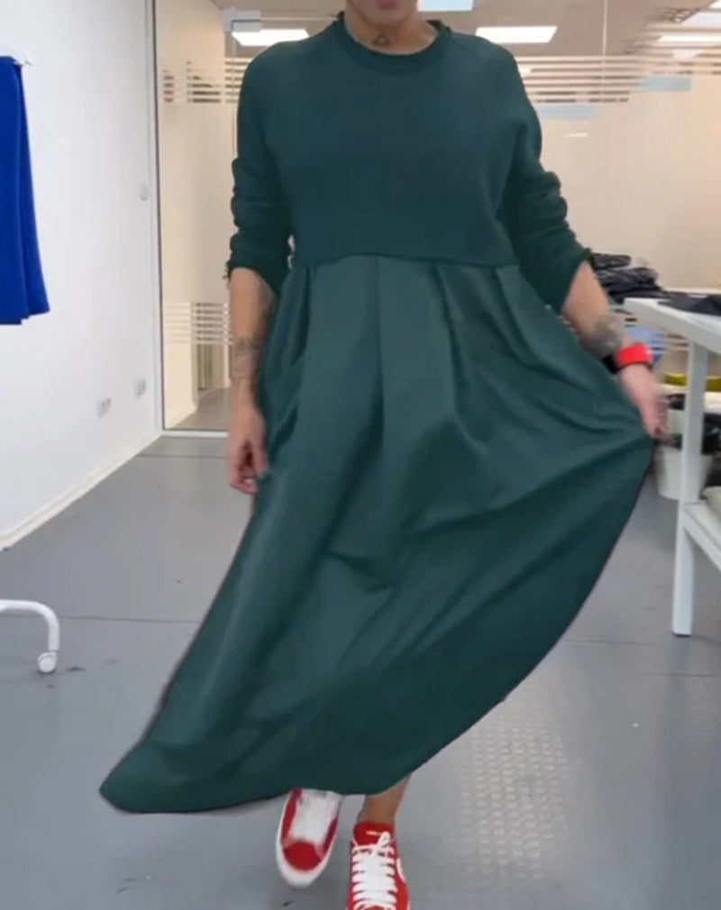 Women's nan oversized maxi dress with deep yoke and side pockets StylebySassy