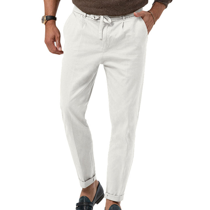 Men's lightweight linen pants with drawstring and slim fit StylebySassy