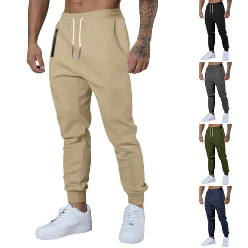 Men nan athletic joggers with tapered leg, zippered pockets, and elastic waistband StylebySassy