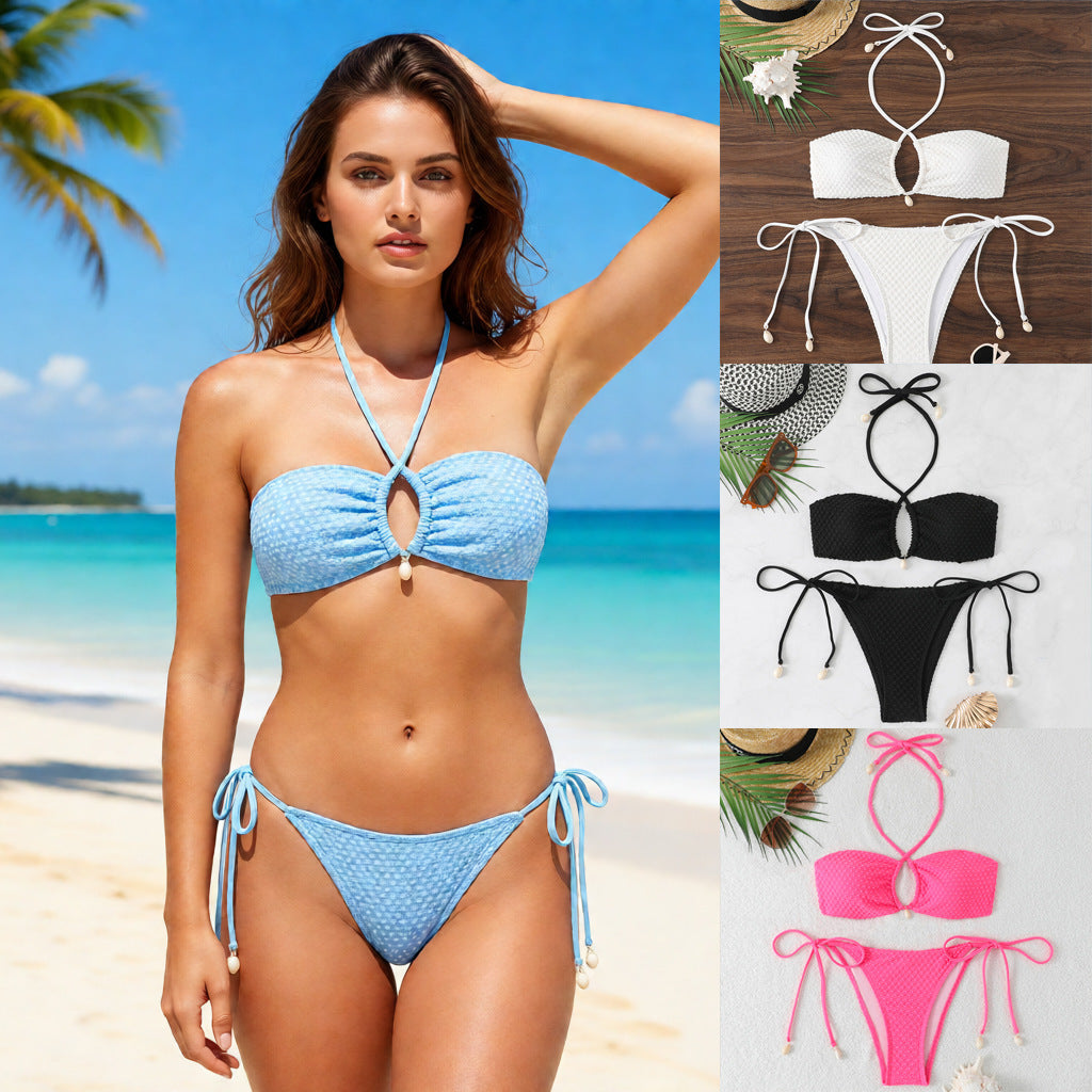 Women's bikini set with innovative tie design and trendy cut-out StylebySassy